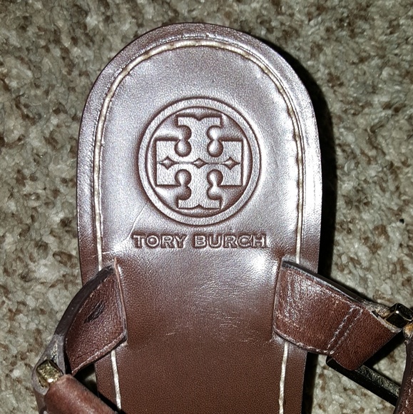 💙Tory Burch Dark Brown Leather Blue Stone💙. - Picture 6 of 6